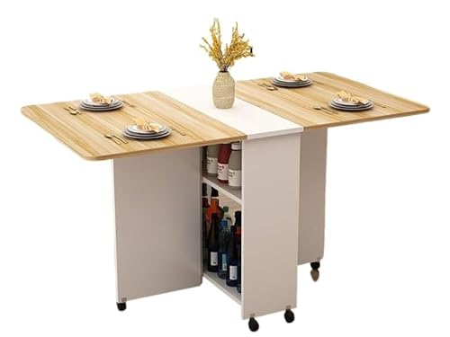 ���r���O�e�[�u�� �L�k �_�C�j���O�� �܂肽���� �L���� Tufduzo �T�C�h �H�� �L�k �L���X�^�[�t�� �L�b�`�����S�� �V���v�� ������� ���[ �����o�� �ȃX�y�[�X ���@�\ �^�t�h�D�] (120*60*77CM,�z���C�g+�i�`�������E�b�h�J���[)