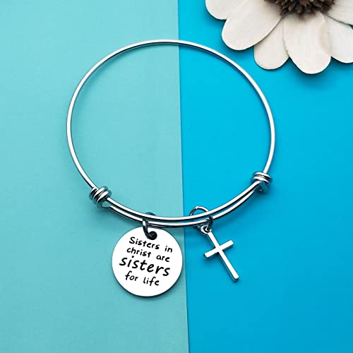 Dabihu KZUSKEY01807_NO10 12Pcs Christian Sister Bracelet Religious Gifts For Women Sisters Bracelet Religious Sisters Jewelry Christmas Birthday Gifts For Sister Friends Cousin Friendship Bangle Faith Gifts Adjustable Bangle thumb #4