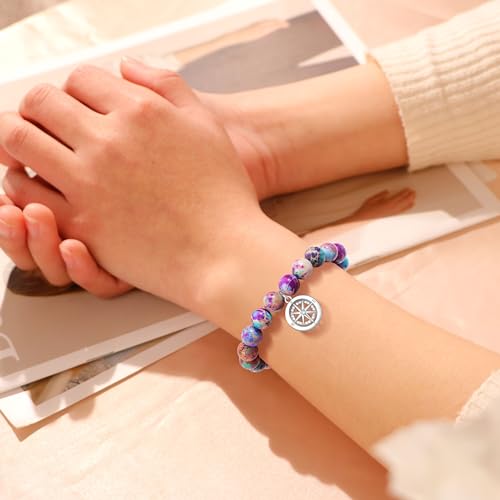 Image of Joycuff Graduation Gifts for Her Him Class of 2026 Graduation Bracelets Inspirational Graduation Compass Bracelet for Women College Graduation Gift for Him Her