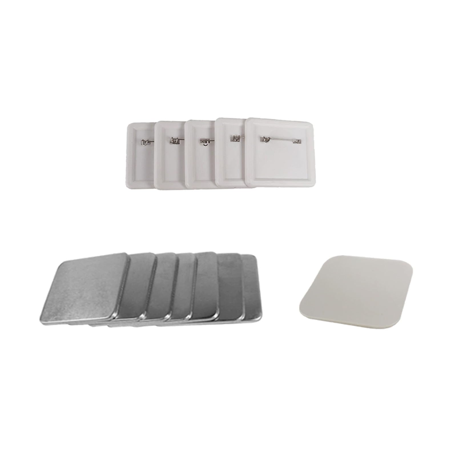 Maquina De Pins, Maquina Chapas Personalizadas Kit, 50x50mm Máquina De Imán Fotográfico, Cuadradas Máquina Para Hacer Imanes De Nevera, 100 Juegos De Suministros, Ideal Para Fiestas, Eventos