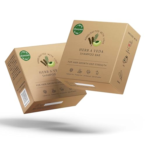 Image of Shunyam Herb A Veda Shampoo Bar with Amla, Shikakai, Reetha & Bhringraj | For Hair Growth | For All Hair Types | Sulphate & Paraben Free | Herbal & Natural Hair Care | 70g