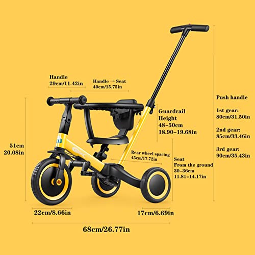 Reviam Childrens Balance Bike With Adjustable Seat Height Toddler Baby Balanced Bicycle Stroller Tricycle For 1.5-5 Year Old Kids (Color : E, Size : B With Awning) #TOP7