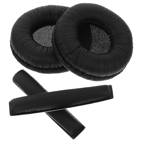 POPETPOP Morbidi per Cuffie con Comfort Protezione Sostitutiva per Padiglioni Auricolari e Fascia Nero Adatti per Sostituire Coperture Usurate e Prolungare Auricolari