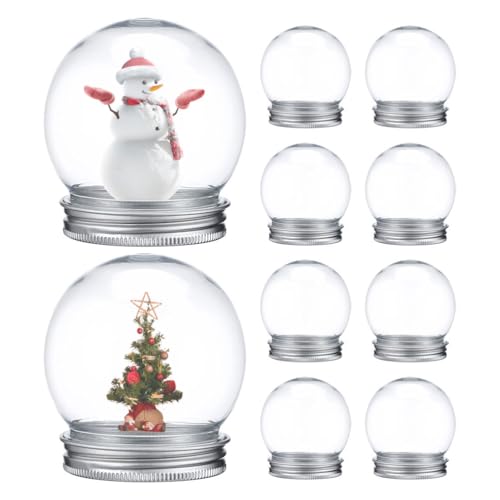 IMIKEYA 10 Stück Leere Schneekugel zum Befüllen: durchsichtig...