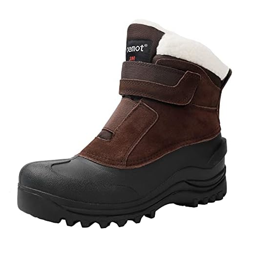 riemot Bottes de Neige Homme et Femme, Bottes de Randonnée Hiver Neige Imperméable y Antidérapant Chaussures de Trekking Outdoor Confortable Chaudes Boots de Marche, Femme Marron EU 40