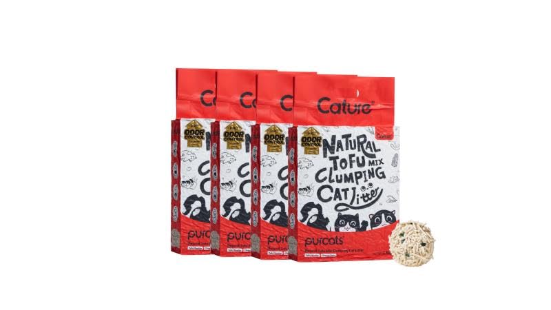 Arena para Gatos de Tofu Cature, Cature Premium Tofu - Control de Olor Plus 28L (11.2kg)