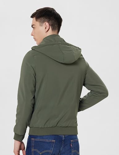 Image of Qube by Fort Collins Hooded Light Jacket for Men - Stylish Winter Jacket for Daily use, Perfect for Layering
