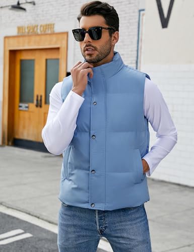 Flygo Mens Puffer Vest Winter Padded Vests Lightweight Stand Collar Sleeveless Quilted Jackets Outerwear2