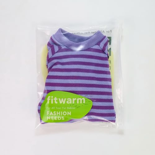 Fitwarm Pijama listrado roxo e violeta, roupas de cachorro waffle para cães pequenos, meninas, menin