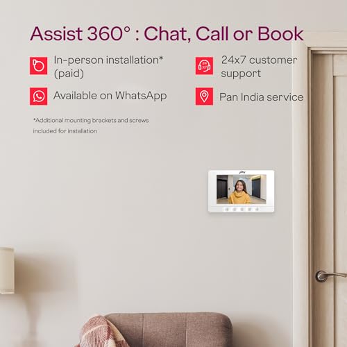 Image of Godrej Security Solutions ST NeX Pro 7 inch SeeThru Video Door Phone | WiFi Mobile Connectivity | 120 Camera with Angular Bracket | 2MP HD Resolution | Night Vision | Touch Buttons, Electric Lock Control