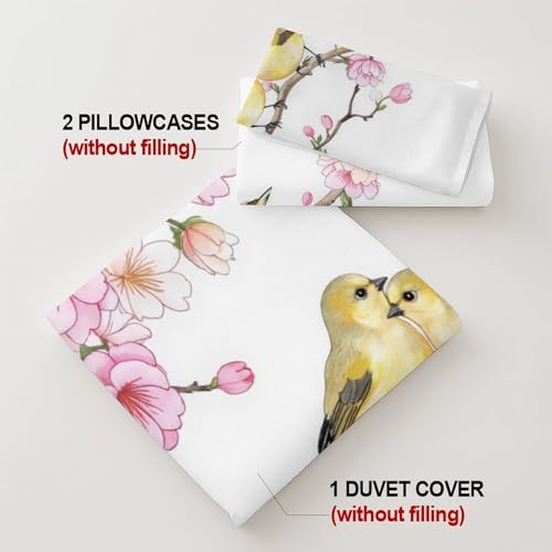Drap housse 160x200 cerisier oiseaux microfibre - 8