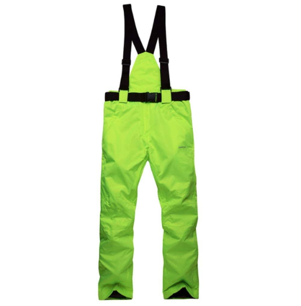 Mitef Adult's Ski Pants Warm Padded Windproof Waterproof Snowboard Pants, Fluorescent Green, XXL
