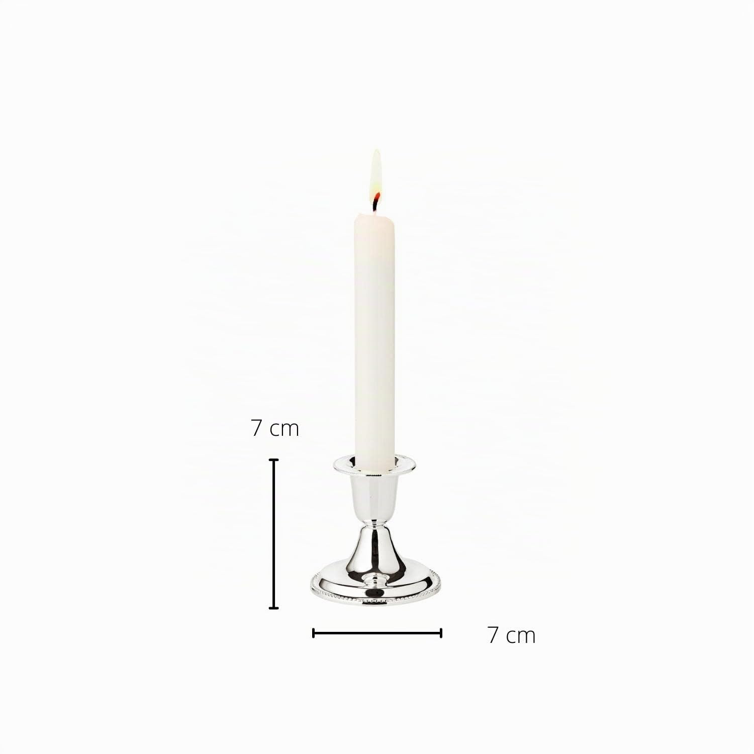 EDZARD Kerzenständer Perla 2er-Set (H 7 cm), versilbert, anlaufgeschützt