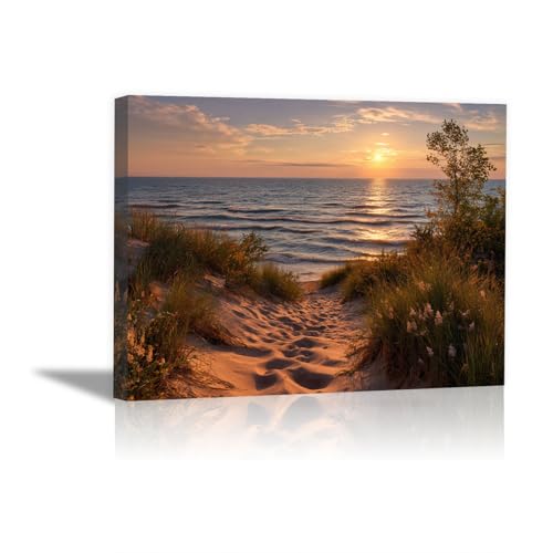 Toile decoration murale salon poster paysage orange grand format 60x80