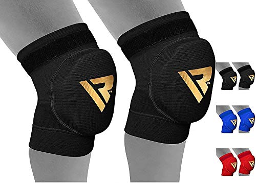 RDX Knee Support Brace Protector Foam Pads Guard Wraps Elasticated Shield, Medium, Black, Medium, Black