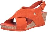 lining: leder Panama Jack Damen Valeska Basics Keilsandale, Rostbraun, 41 EU