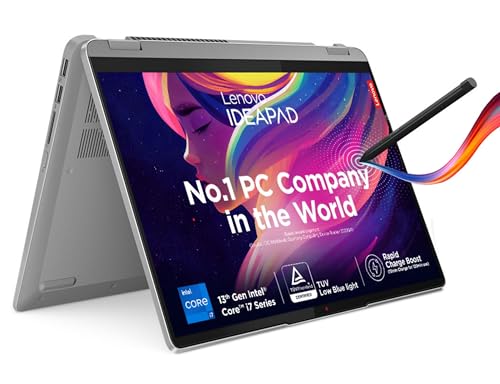 Lenovo IdeaPad Flex 5 Intel Core i7-1355U 14'(35.5cm) WUXGA+ IPS 2-in-1 Laptop (16GB RAM/512GB SSD/Windows 11/Office 2021/Lenovo Digital Pen/Backlit KB/3 Month Game Pass/Grey/1.5Kg), 82Y00052IN