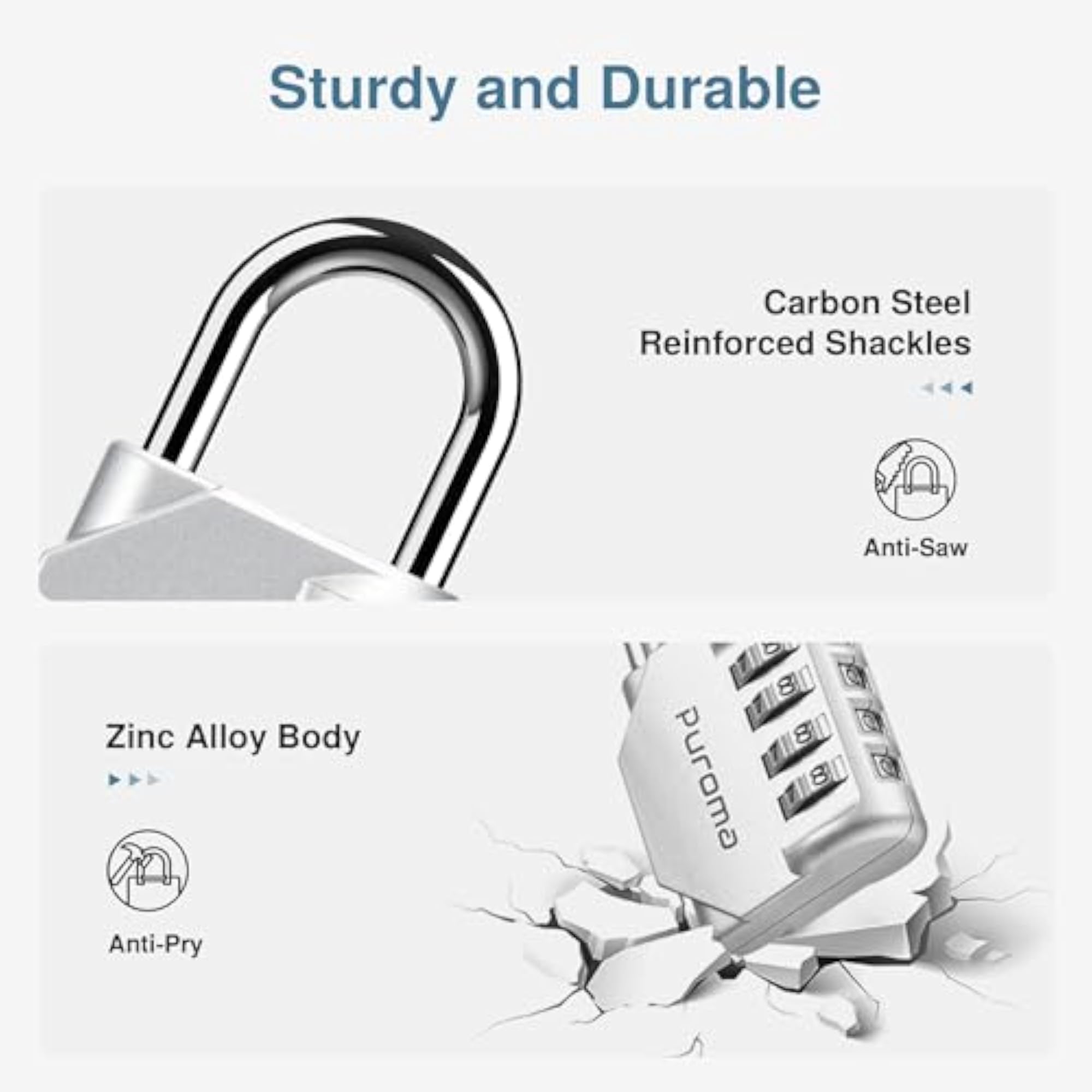 1 Pack Combination Lock for Locker, Outdoor