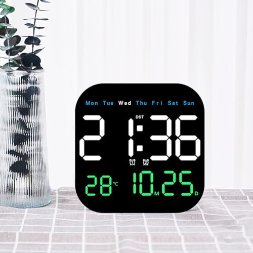 Horloges murales numériques LED multifonctions avec télécommande B
