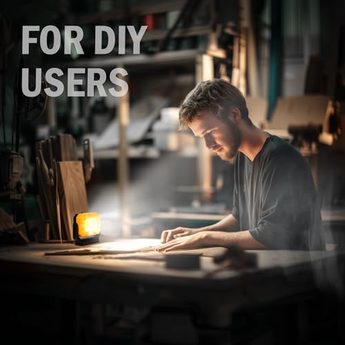 2Pack Magnetic Work Light, 1200LM COB LED Rechargeable Work Light with 15 Lighting Modes, 360°Rotatable Flood Lights for Car Repairing, Job Site Lighting Emergency Outdoor Camping Hiking