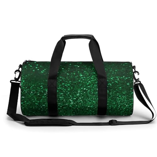 Sac cylindrique paillettes vertes étincelant pour sport et voyage 22cm