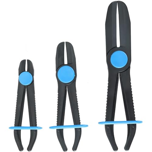 DASBET Hose Clamp Pliers Pinch Off Pliers Set Straight Hose Fuel Line Clamps Plastic Line Clamp Set for Coolant Hoses (3PCS Straight)
