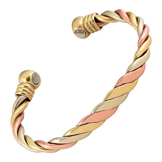 MAGNETJEWELRYSTORE Magnetic Therapy Copper Bracelet High Power Triple Cuff