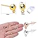 300pcs 3 Colors Ball Post Earring Studs Hypoallergenic Alloy Ear Pins Earring Posts with Loop and 300pcs Silicone Clear Bullet Earring Backs for DIY Crafts Jewelry Making