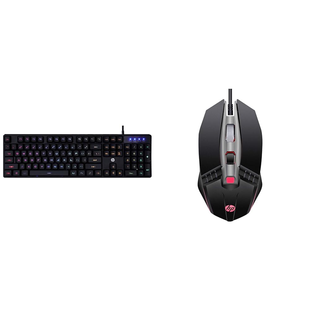 HP K300 Backlit Membrane Wired Gaming Keyboard with Mixed Color Lighting, 4 LED Indicators(4QM95AA) & M270 Backlit USB Wired Gaming Mouse with 6 Buttons (7ZZ87AA)-image-5