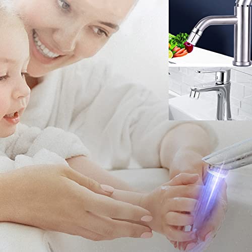 3 Pieces 3-Color Temperature Sensitive Gradient Led Water Faucet Light Water Stream Color Changing Faucet Tap Sink Faucet For Kitchen And Bathroom #TOP2