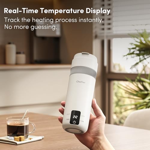 Tetera eléctrica portátil Cheflor 450ml con control de temperatura miniatura 3