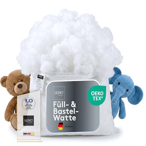 LILENO HOME Füllwatte 2kg im praktischen Vlies Beutel - Füllmaterial u....