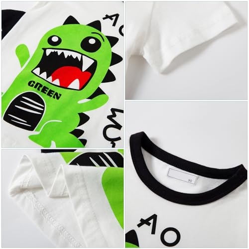 Image of DEEKEY Toddler Boys Shirts Short-Sleeve Little Kids t Shirts Boys' Tops, Tees & Shirts Graphic TEE Age for 2-7 Years 4-Pack
