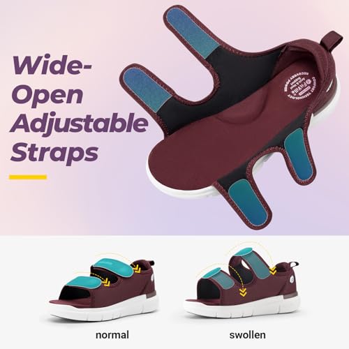 Image of FitVille Diabetic Sandals for Women Wide Width with Arch Support, Adjustable Dual Straps Wide Sandals for Women