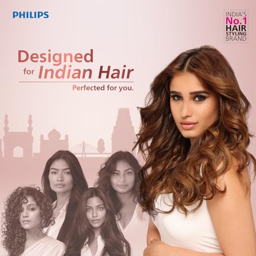 Image of Philips India's No.1 Hair Styling Brand -Hair Dryer 1000W |Blow Dry for Men & Women | 2 Heat Settings| ThermoProtect tech |Travel-Friendly, Quick Dry, Frizz Control | For Indian Hair | HP8100 /60 Blue