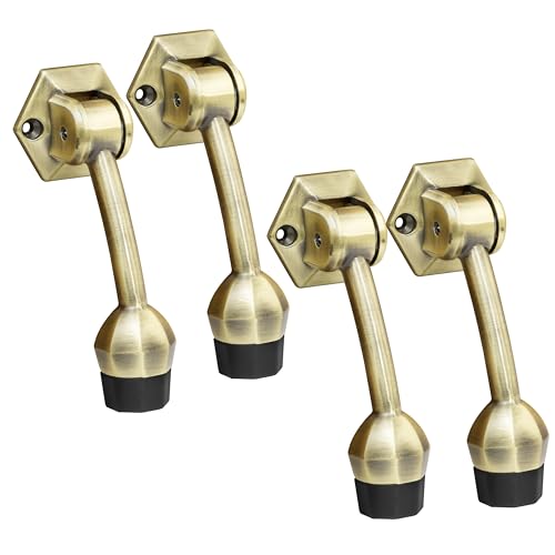Image of Plantex Door Stopper for Main Door /5-Inch Stopper with Rubber Grip /Stoppers for Wooden Door /Stops for Door - Pack of 4 (Brass Antique)