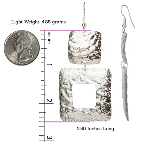 Square Hammered Earring for Women3