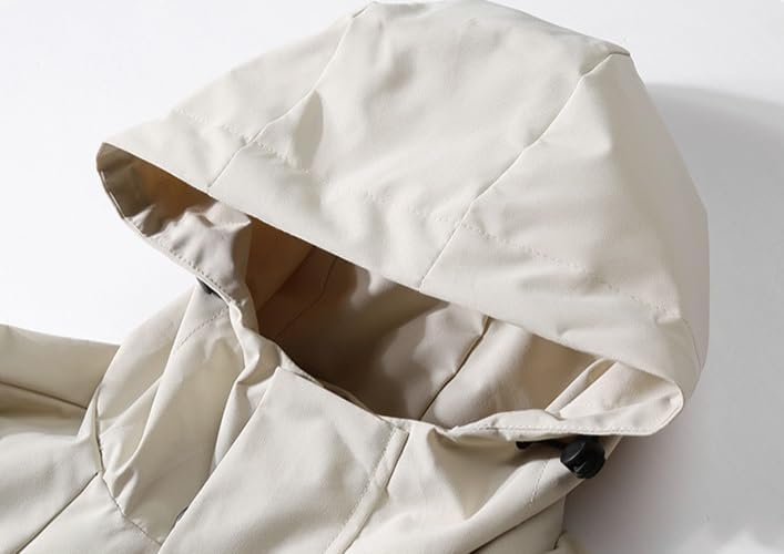 Mens Outdoor Hooded Jacket Coats Waterproof Windproof Casual Workwear Trendy Outerwear