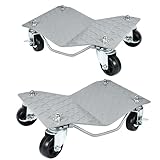 Plschckes 2 Stück Rangierhilfe Rangierroller | 500 kg Tragkraft Reifenwechsel, | 360°-Lenkrollen Rangierwagenheber für Motorrad, PKW & Anhänger, Reifenrad Autowerk Rangierhilfe