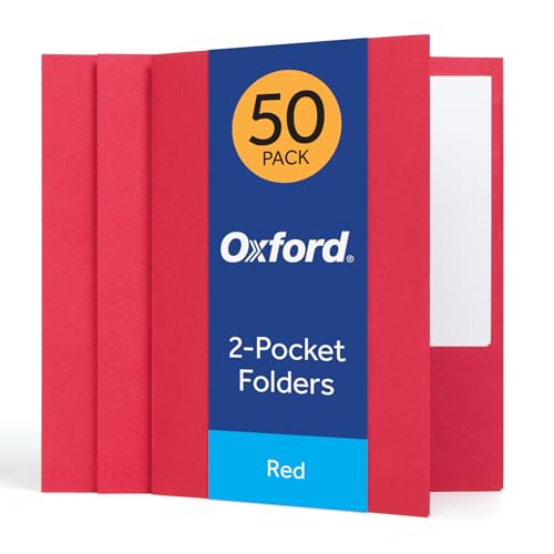 Oxford 2 Pocket Folders, 50 Pack, Red, School & Classroom Value Pack by Oxford - Used condition - CA$28.99