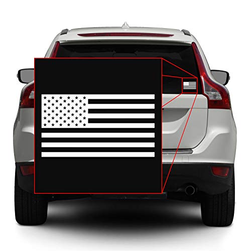 Image of American US Flag [Pick Color /Size] Vinyl Decal Sticker for Laptop /Car /Truck /Window /Bumper (5in [Display + 25 Decals], Gloss White)