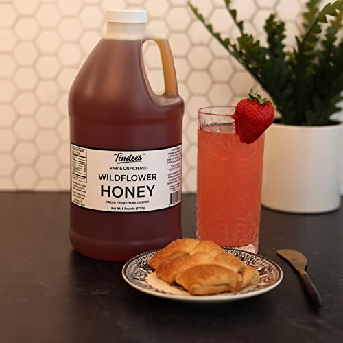 Tindee's Wildflower Honey 6 Pounds, Raw Unfiltered Honey Bulk From Central Florida, Direct From Beekeeper, Small Batch American Honey, Perfect For Tea, Gifting, And Baking #TOP1