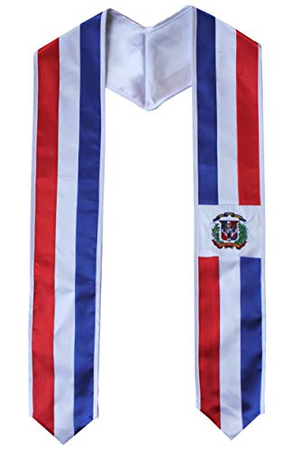 Del Mex Dominican Republic and USA Combo Flag Graduation Sash Stole Country Pride (Dominican Republic)