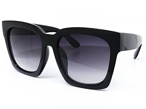 7151 Premium Oversize Womens Mens Mirror Funky Fashion Candy Sunglasses (Oversized, Black)