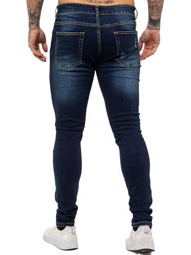 989Zé ENZO Mens Skinny Ripped Jeans Casual Stretch Distressed Denim Pants2