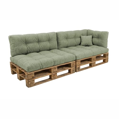 POKAR Set de 6 Coussins pour Palette: 2X Assise 2X Dossier 1x Latéral 1x Déco | Coussins...