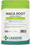 Lindens - Maca Root 500mg, 100 Tablets - 1 a Day - UK Made - Improve Energy and Performance - Popular Botanical Food Supplement - Letterbox Friendly, Vegan