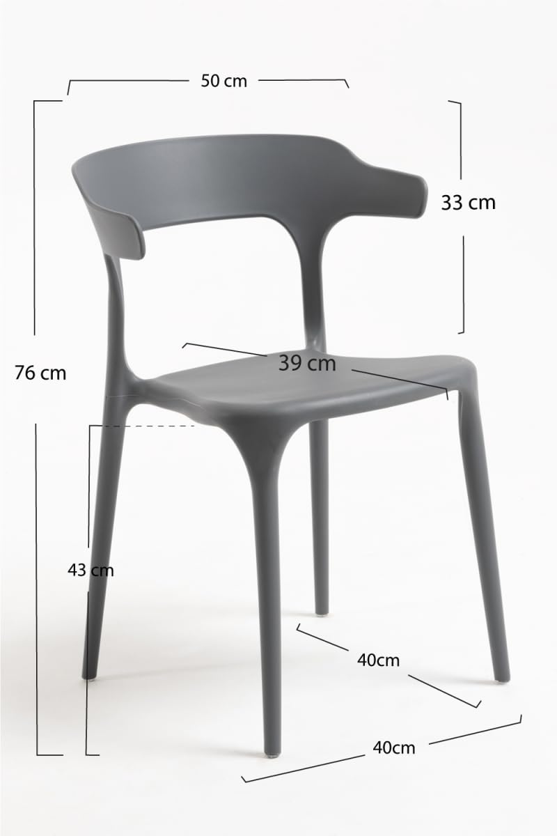 Regalos Miguel - Packs Sillas Jardín - Pack 4 Sillas Teul - Gris Oscuro