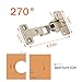 TAIQIAOLE 4 Pieces 270 Degree Cabinet Hinges Corner Opening Large Angle Closet Bookcase Floor Cabinet TV Cabinet Folding Door Hinges