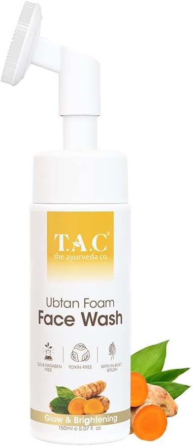 TAC Ubtan Foaming Face Wash for Tan Removal and Skin Brightening, for Women & Men, SLS & Paraben Free, 150ml